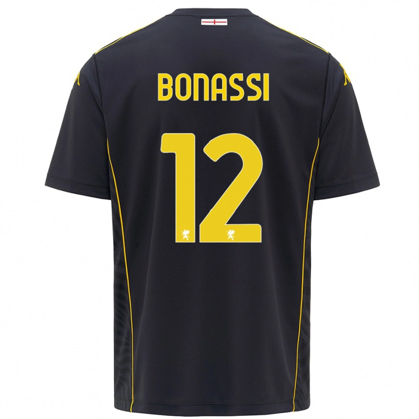 Danxen Kvinder Lorenzo Bonassi #12 Sort Gul Målmandstrøje 2025/26 Trøje T-shirt