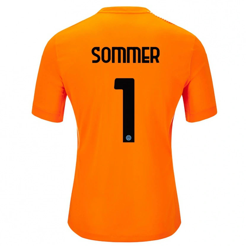 Danxen Kvinder Yann Sommer #1 Lyse Orange Sort Målmandstrøje 2025/26 Trøje T-shirt