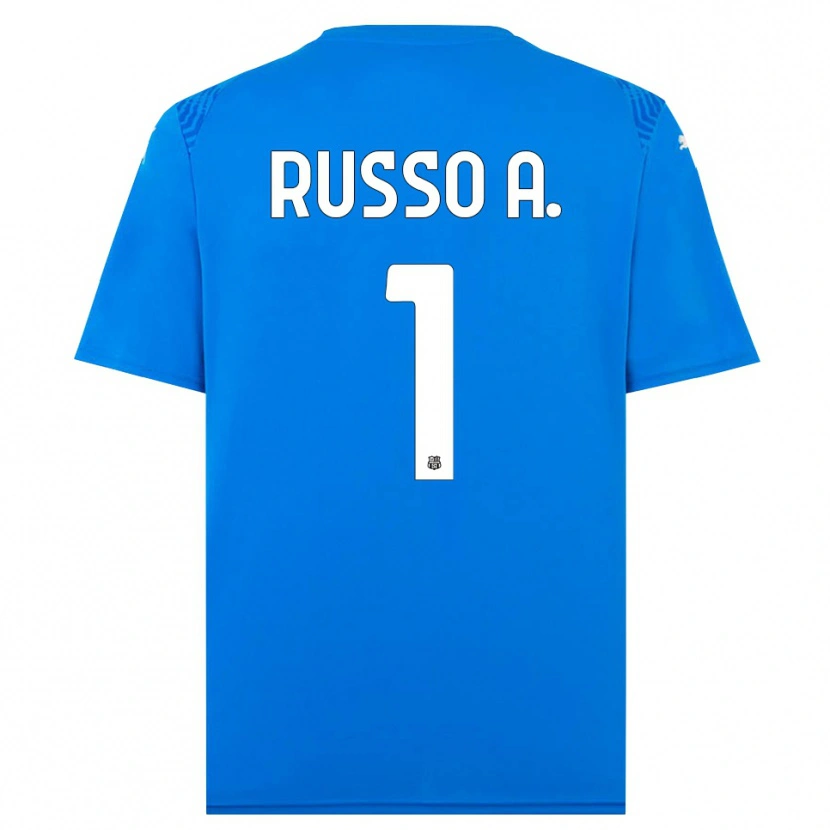 Danxen Kvinder Alessandro Russo #1 Blå Hvid Målmandstrøje 2025/26 Trøje T-shirt