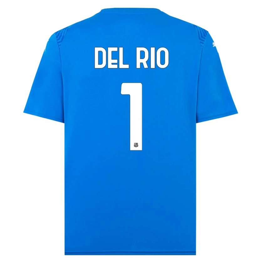 Danxen Kvinder Davide Del Rio #1 Blå Hvid Målmandstrøje 2025/26 Trøje T-shirt