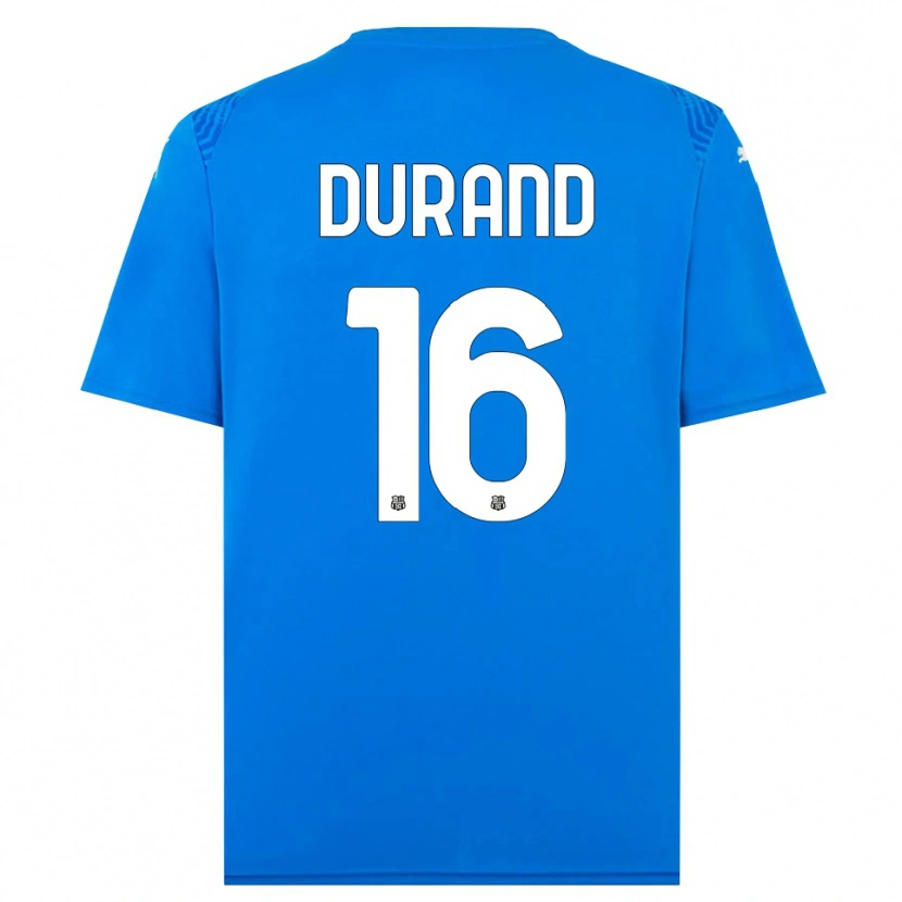 Danxen Kvinder Solène Durand #16 Blå Hvid Målmandstrøje 2025/26 Trøje T-shirt