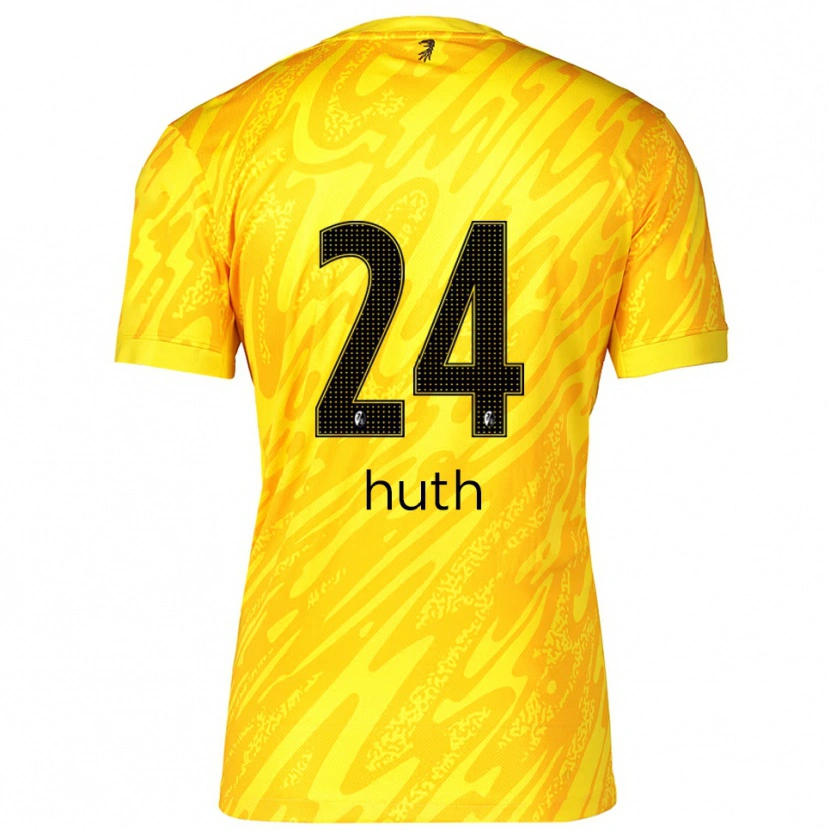 Danxen Kvinder Jannik Huth #24 Gul Sort Målmandstrøje 2025/26 Trøje T-shirt