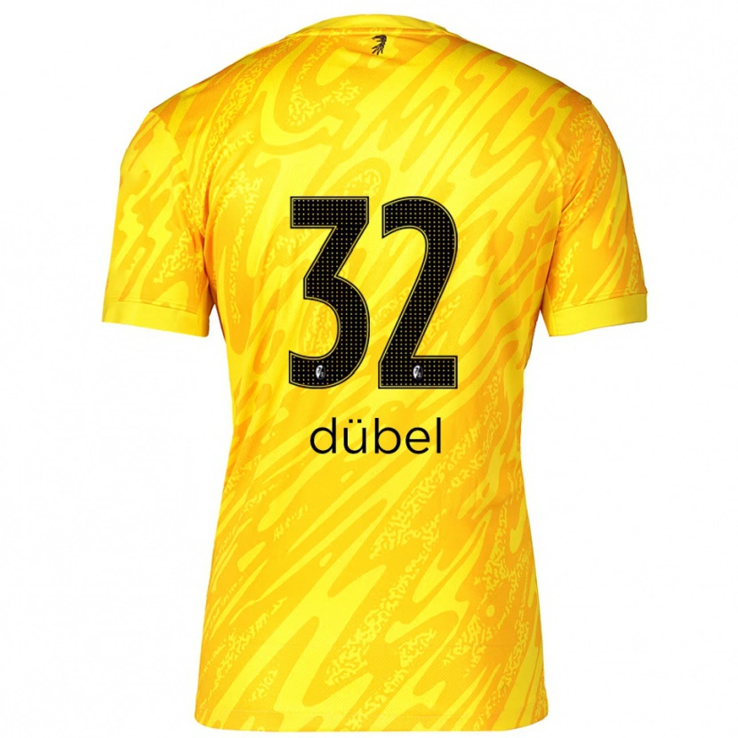 Danxen Kvinder Sarah-Lisa Dübel #32 Gul Sort Målmandstrøje 2025/26 Trøje T-shirt