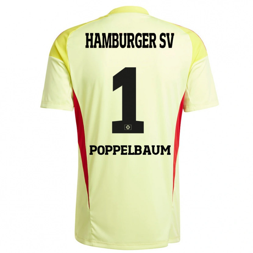 Danxen Kvinder Colin Poppelbaum #1 Gul Sort Rød Målmandstrøje 2025/26 Trøje T-shirt