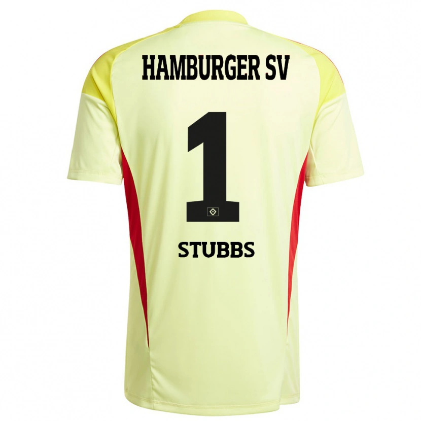 Danxen Kvinder James Stubbs #1 Gul Sort Rød Målmandstrøje 2025/26 Trøje T-shirt