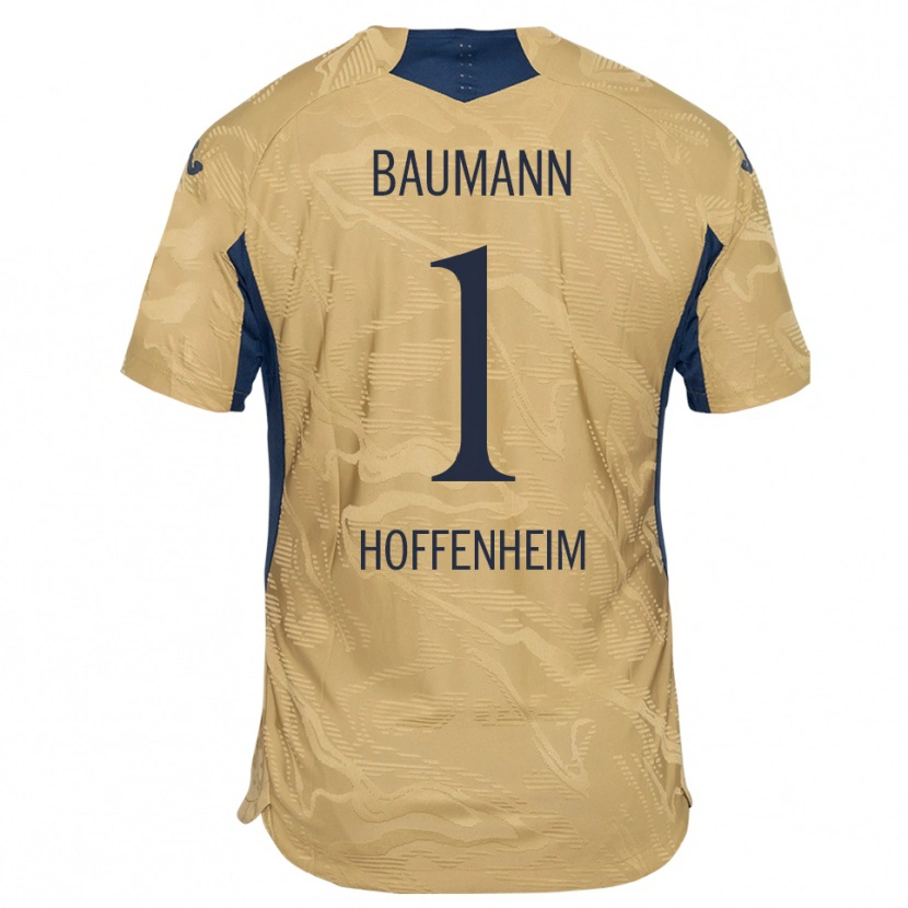 Danxen Kvinder Oliver Baumann #1 Tan Sort Målmandstrøje 2025/26 Trøje T-shirt