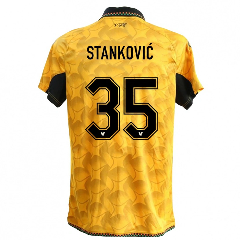 Danxen Kvinder Filip Stanković #35 Gul Sort Målmandstrøje 2025/26 Trøje T-shirt