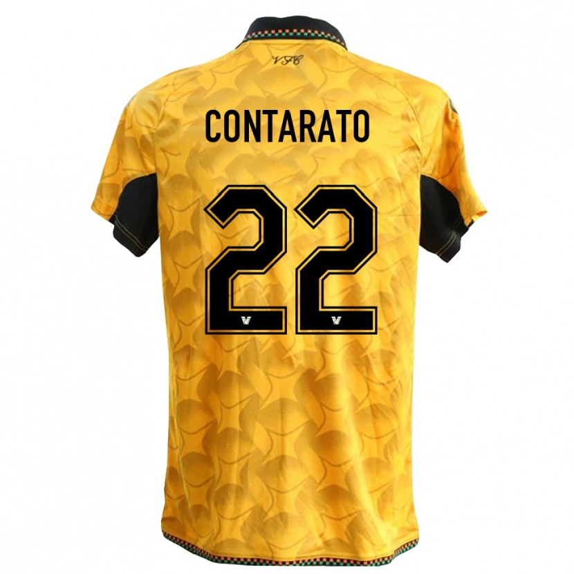 Danxen Kvinder Ettore Contarato #22 Gul Sort Målmandstrøje 2025/26 Trøje T-shirt
