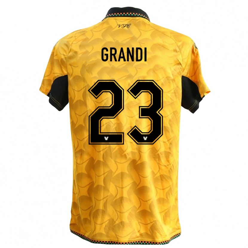 Danxen Kvinder Matteo Grandi #23 Gul Sort Målmandstrøje 2025/26 Trøje T-shirt