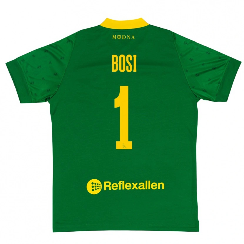 Danxen Kvinder Matteo Bosi #1 Grøn Gul Målmandstrøje 2025/26 Trøje T-shirt
