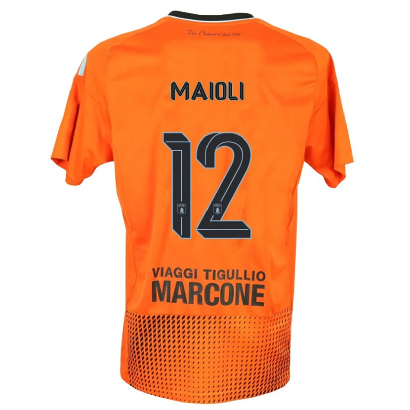 Danxen Kvinder Francesco Maioli #12 Mørk Orange Blå Målmandstrøje 2025/26 Trøje T-shirt