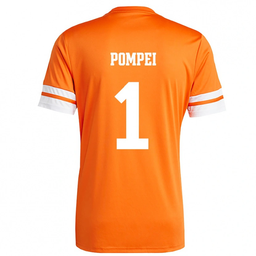 Danxen Kvinder Thomas Pompei #1 Orange Hvid Målmandstrøje 2025/26 Trøje T-shirt