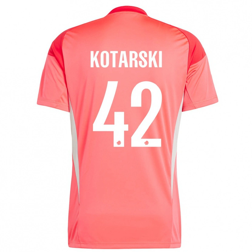 Danxen Kvinder Dominik Kotarski #42 Rød Hvid Målmandstrøje 2025/26 Trøje T-shirt