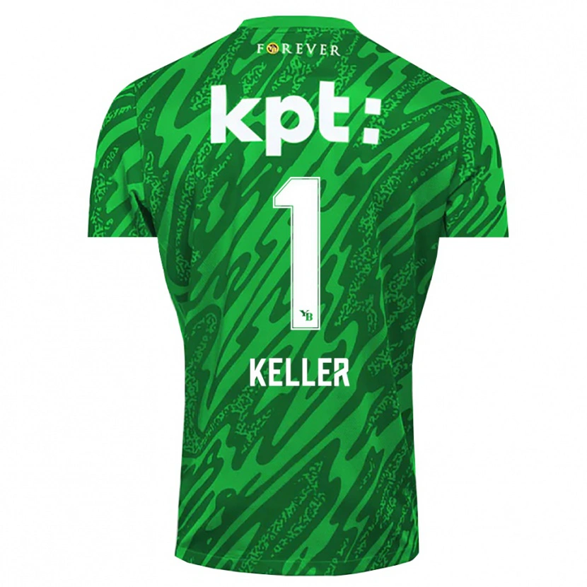 Danxen Kvinder Marvin Keller #1 Grøn Hvid Målmandstrøje 2025/26 Trøje T-shirt