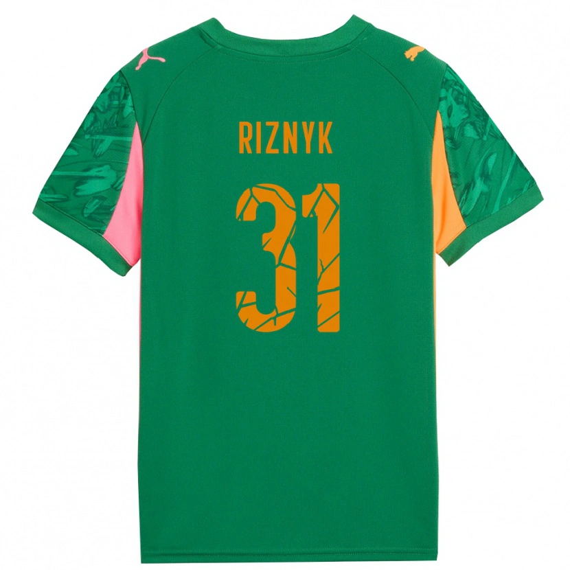 Danxen Kvinder Dmytro Riznyk #31 Grøn Orange Pink Målmandstrøje 2025/26 Trøje T-shirt