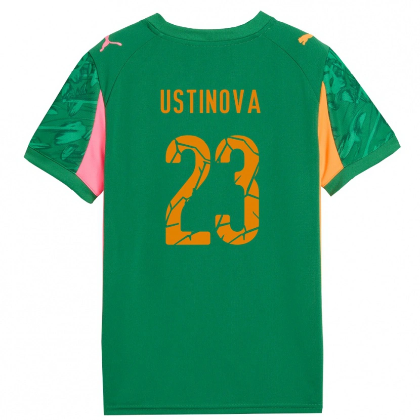 Danxen Kvinder Liudmyla Ustinova #23 Grøn Orange Pink Målmandstrøje 2025/26 Trøje T-shirt