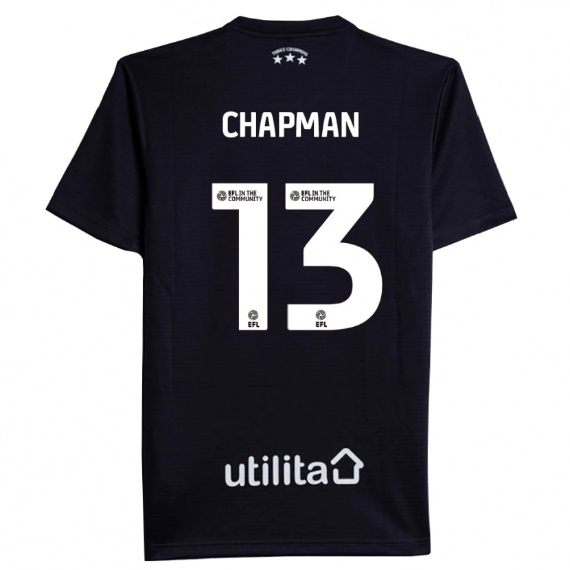 Danxen Kvinder Jacob Chapman #13 Sort Hvid Målmandstrøje 2025/26 Trøje T-shirt