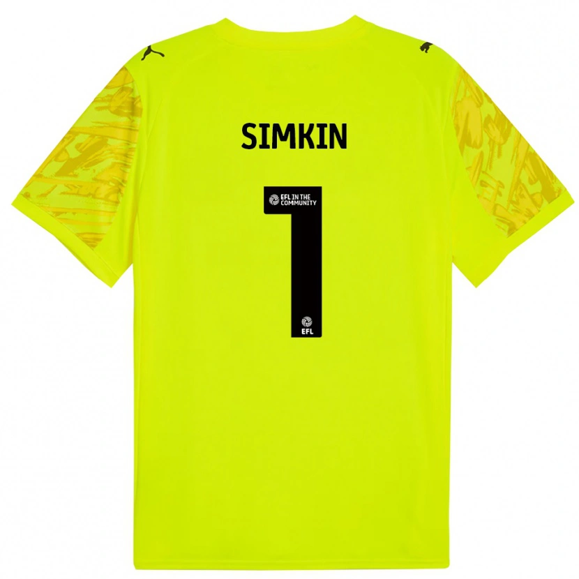 Danxen Kvinder Tommy Simkin #1 Fluorescerende Grøn Målmandstrøje 2025/26 Trøje T-shirt