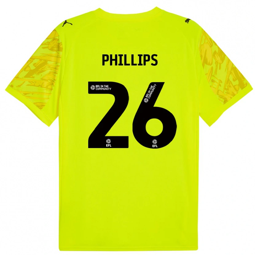 Danxen Kvinder Noah Phillips #26 Fluorescerende Grøn Målmandstrøje 2025/26 Trøje T-shirt