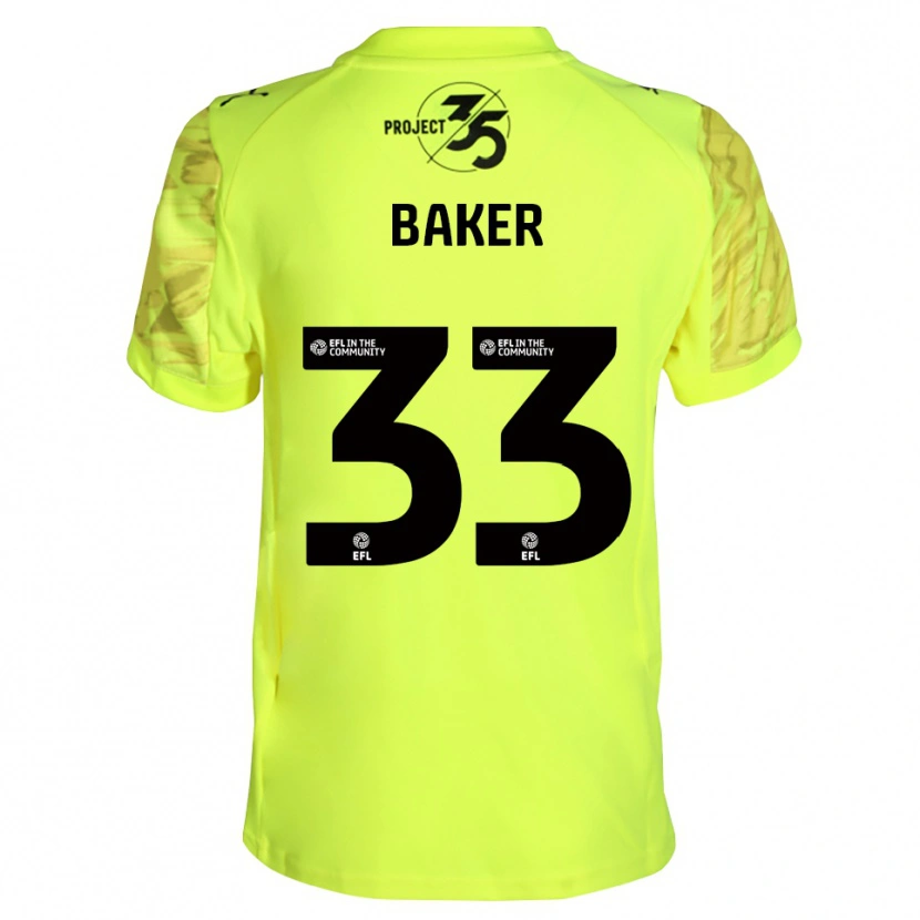 Danxen Kvinder Zak Baker #33 Fluorescerende Grøn Sort Målmandstrøje 2025/26 Trøje T-shirt