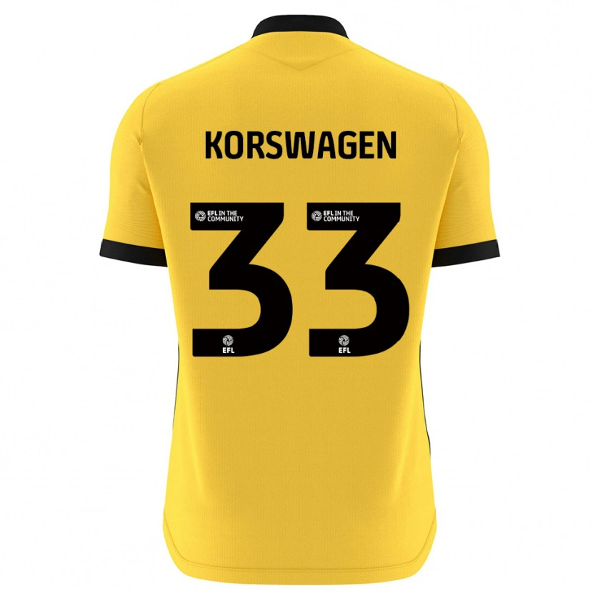 Danxen Kvinder Mattijis Korswagen #33 Gul Sort Målmandstrøje 2025/26 Trøje T-shirt