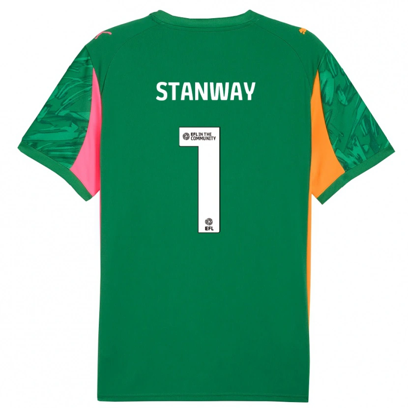 Danxen Kvinder Wyll Stanway #1 Grøn Pink Målmandstrøje 2025/26 Trøje T-shirt