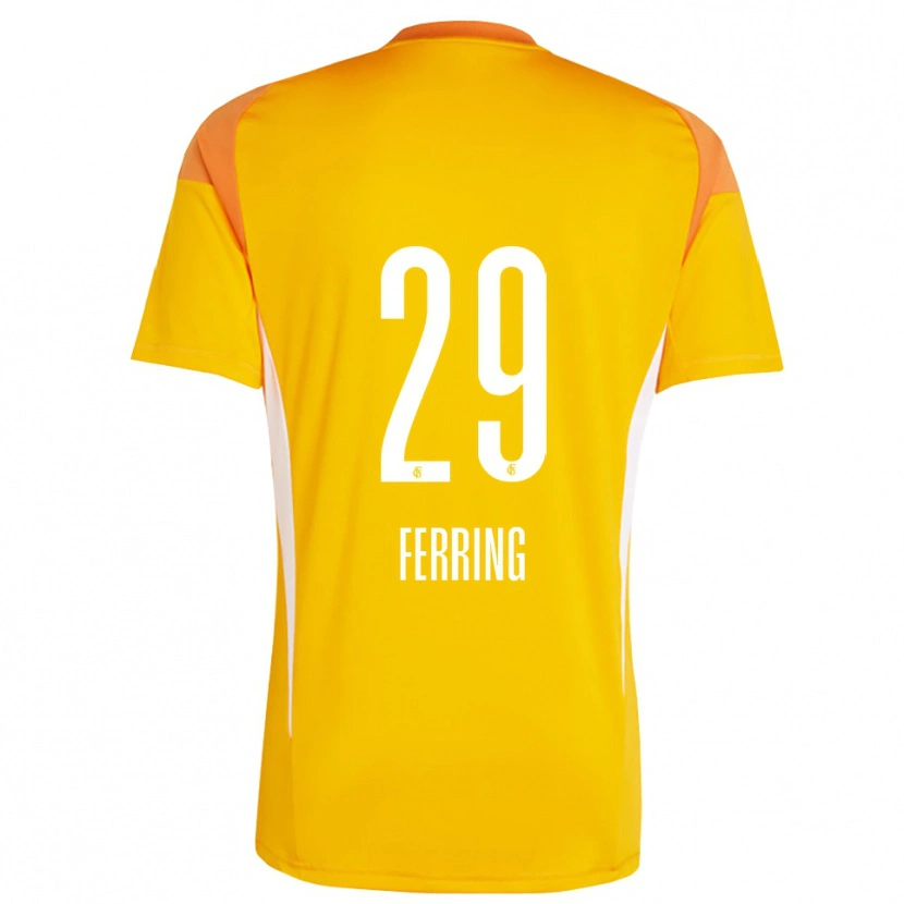 Danxen Kvinder Johannes Ferring #29 Gul Orange Målmandstrøje 2025/26 Trøje T-shirt