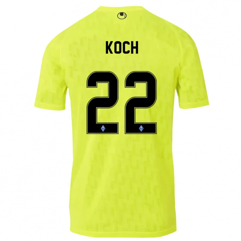 Danxen Kvinder Nico Koch #22 Gul Sort Målmandstrøje 2025/26 Trøje T-shirt
