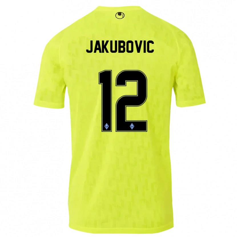 Danxen Kvinder Harun Jakubovic #12 Gul Sort Målmandstrøje 2025/26 Trøje T-shirt