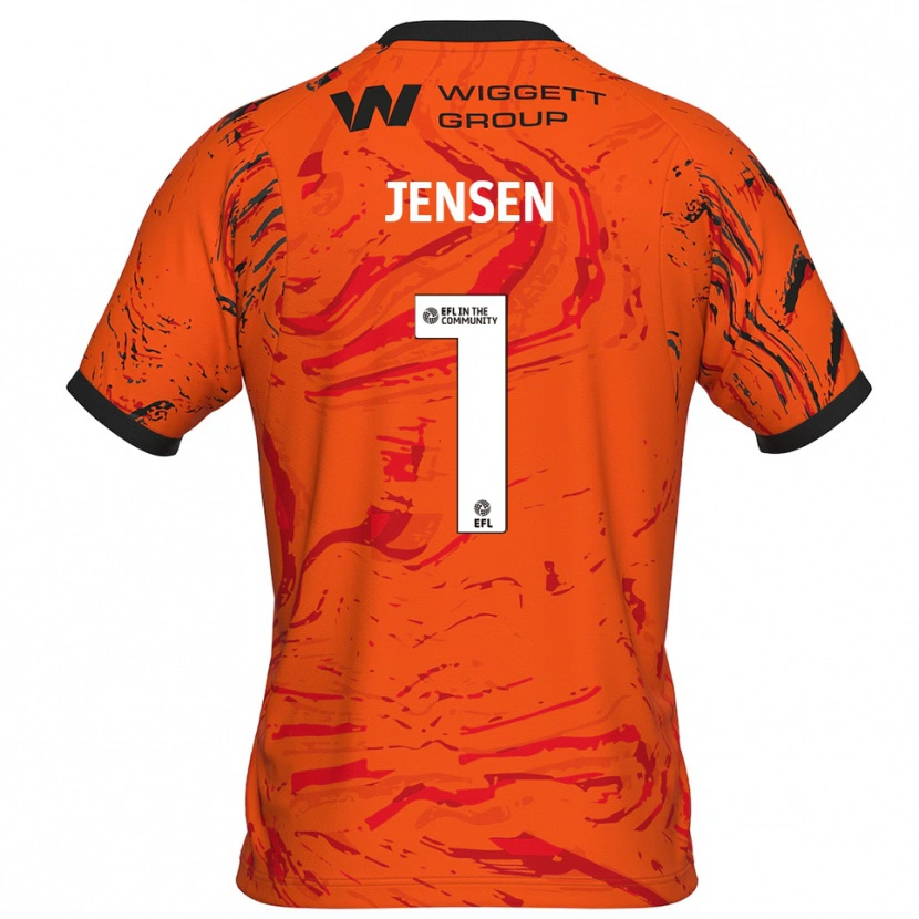 Danxen Kvinder Lukas Jensen #1 Orange Sort Målmandstrøje 2025/26 Trøje T-shirt