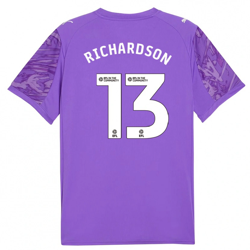 Danxen Kvinder Cale Richardson #13 Lilla Hvid Målmandstrøje 2025/26 Trøje T-shirt