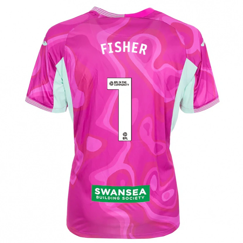 Danxen Kvinder Andy Fisher #1 Magenta Hvid Målmandstrøje 2025/26 Trøje T-shirt