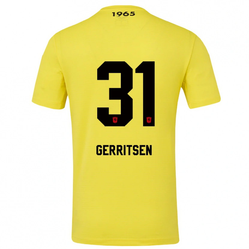 Danxen Kvinder Yannick Gerritsen #31 Gul Sort Målmandstrøje 2025/26 Trøje T-shirt