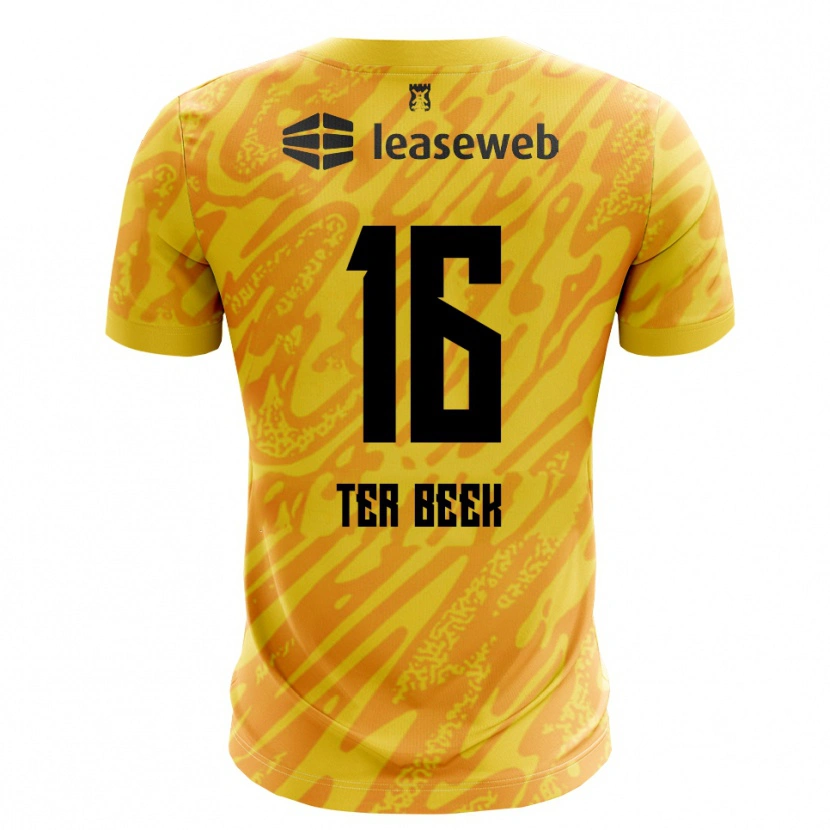 Danxen Kvinder Kai ter Beek #16 Orange Gul Sort Målmandstrøje 2025/26 Trøje T-shirt