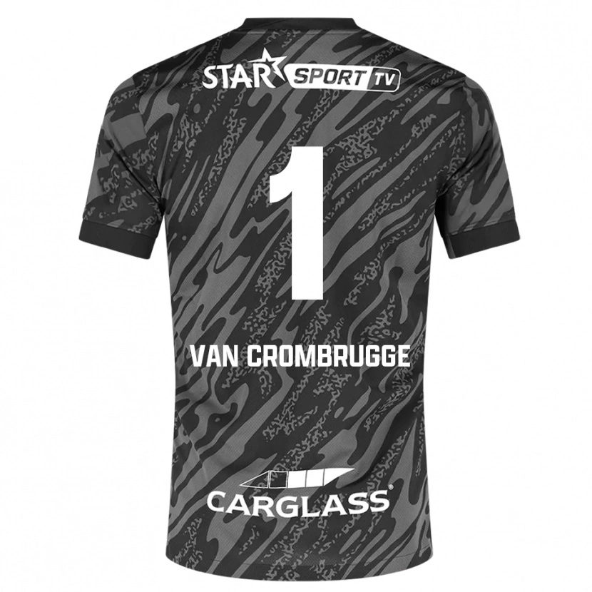Danxen Kvinder Hendrik Van Crombrugge #1 Mørkegrå Sort Målmandstrøje 2025/26 Trøje T-shirt
