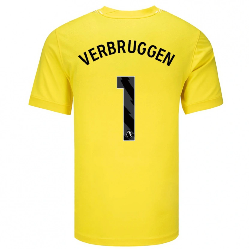 Danxen Kvinder Bart Verbruggen #1 Gul Sort Målmandstrøje 2025/26 Trøje T-shirt