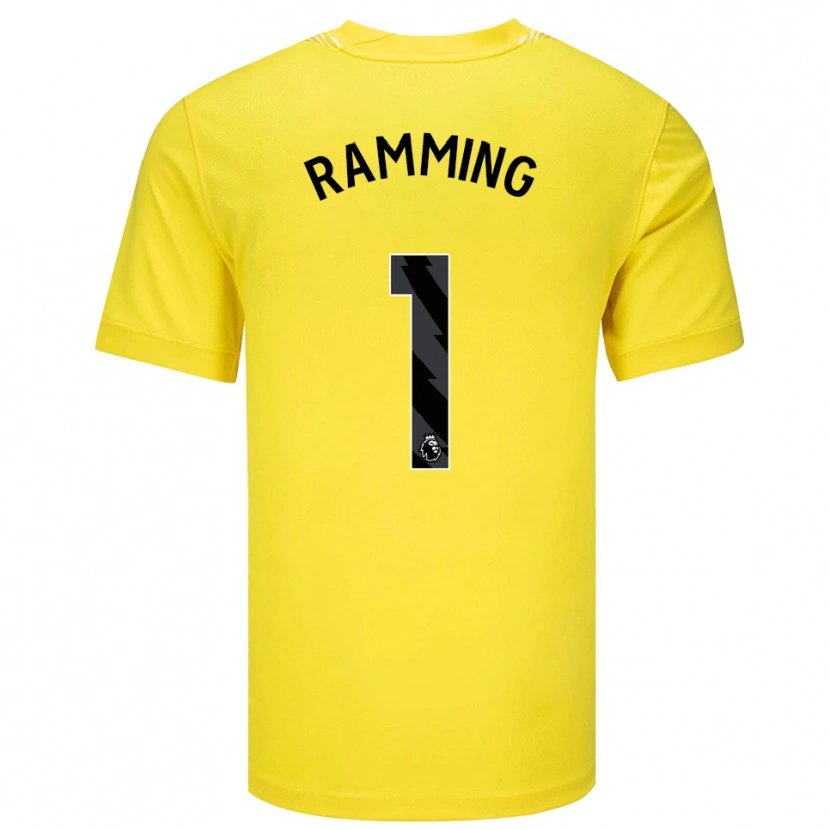 Danxen Kvinder Nils Ramming #1 Gul Sort Målmandstrøje 2025/26 Trøje T-shirt