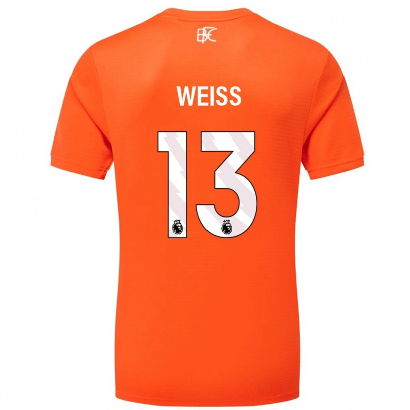 Danxen Kvinder Max Weiß #13 Orange Hvid Målmandstrøje 2025/26 Trøje T-shirt