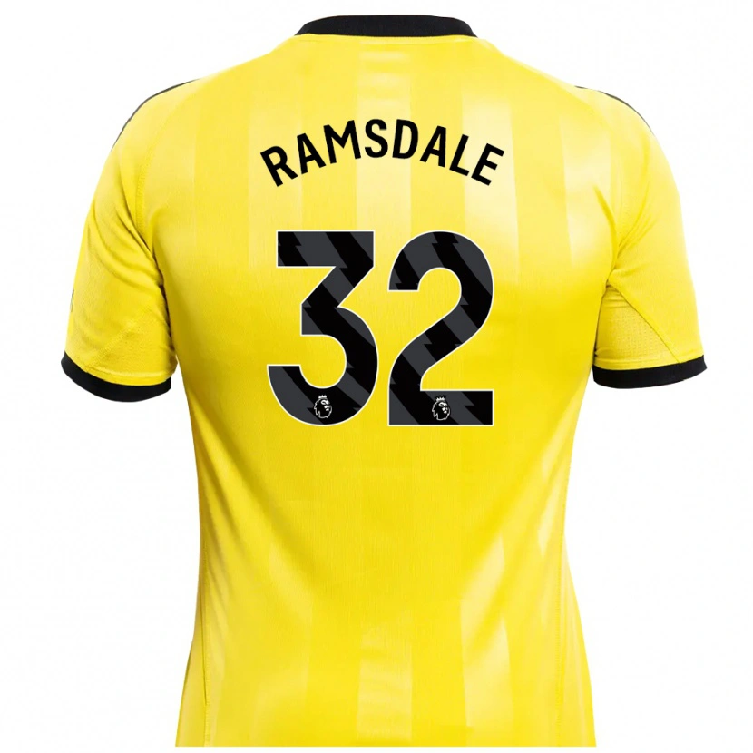 Danxen Kvinder Aaron Ramsdale #32 Gul Sort Målmandstrøje 2025/26 Trøje T-shirt