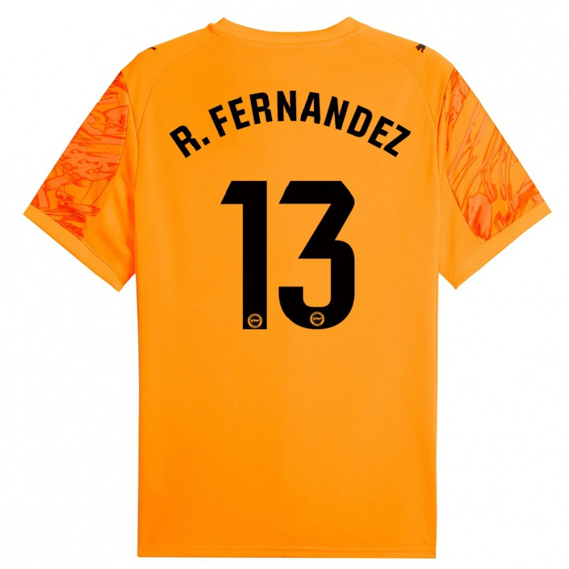 Danxen Kvinder Raúl Fernández #13 Orange Sort Målmandstrøje 2025/26 Trøje T-shirt