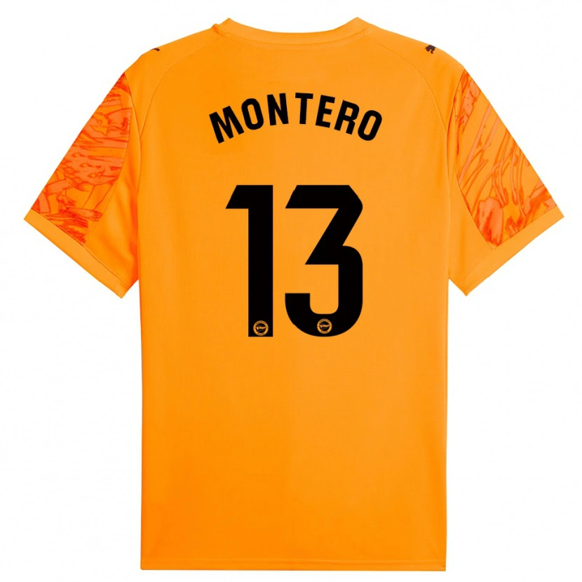 Danxen Kvinder Rubén Montero #13 Orange Sort Målmandstrøje 2025/26 Trøje T-shirt