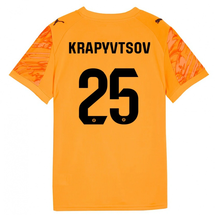 Danxen Kvinder Vladyslav Krapyvtsov #25 Orange Sort Målmandstrøje 2025/26 Trøje T-shirt
