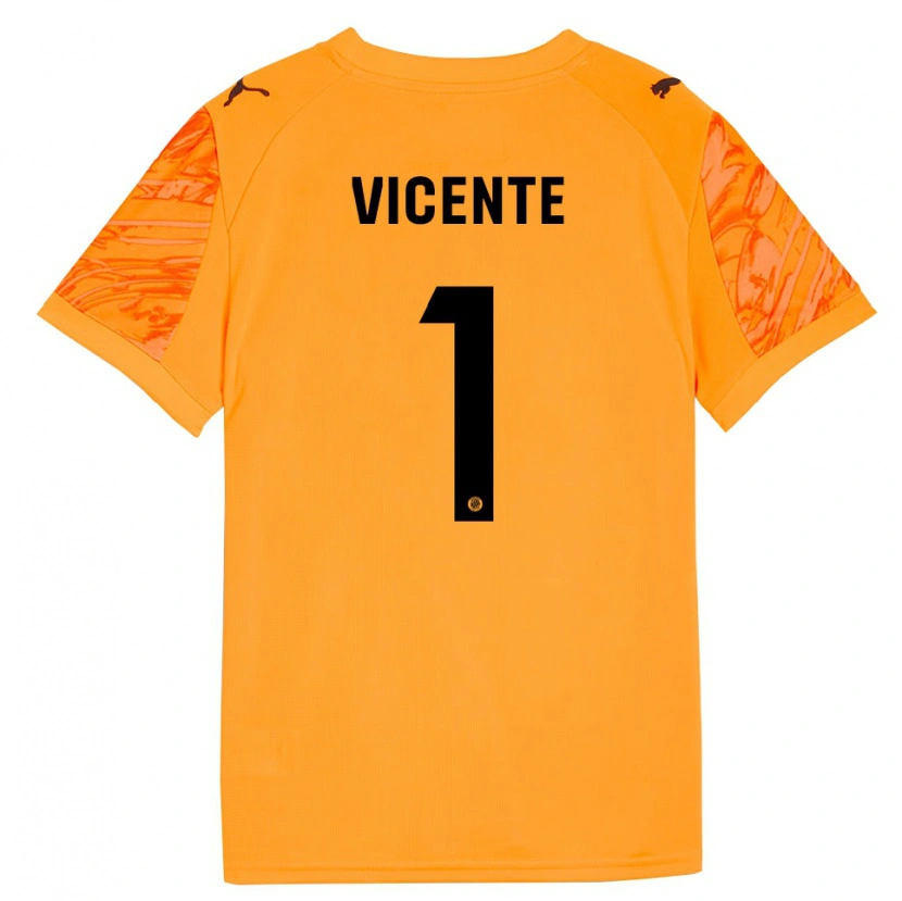 Danxen Kvinder Diego Vicente #1 Orange Sort Målmandstrøje 2025/26 Trøje T-shirt