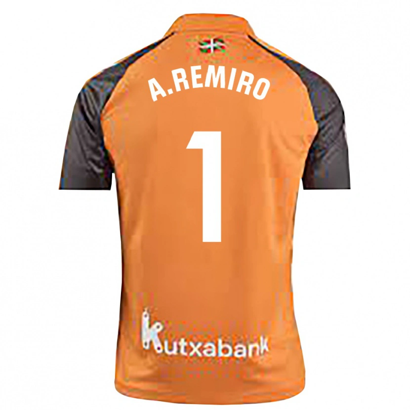 Danxen Kvinder Álex Remiro #1 Sort Orange Målmandstrøje 2025/26 Trøje T-shirt
