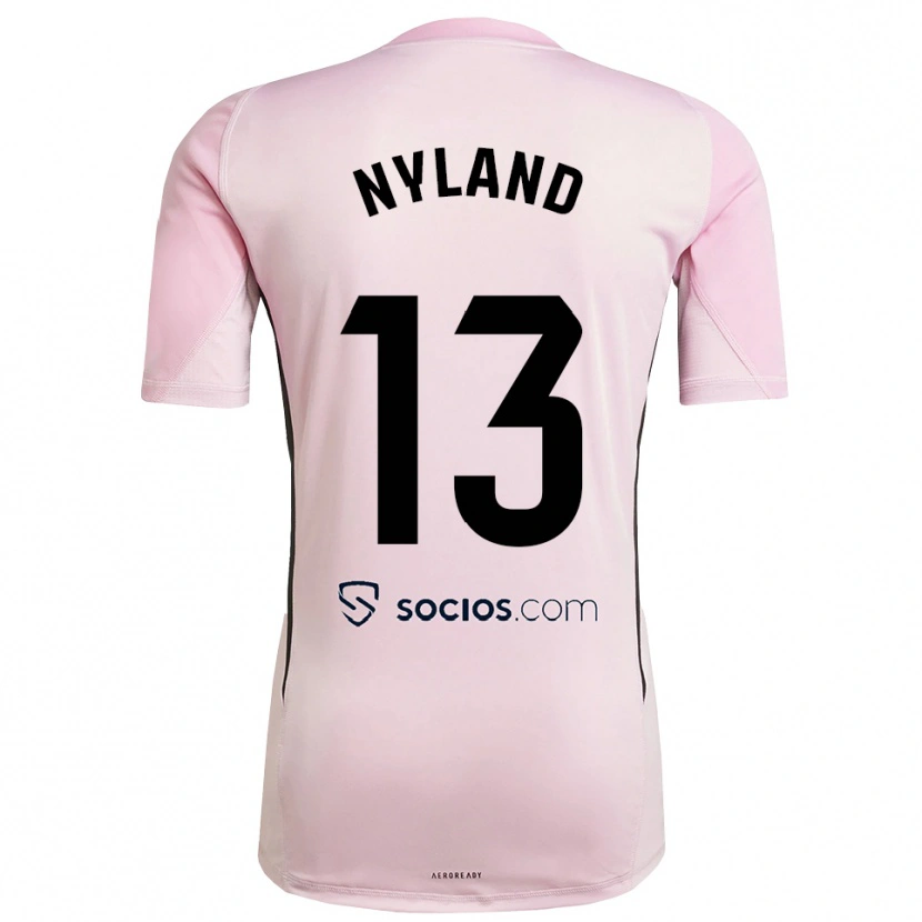 Danxen Kvinder Ørjan Nyland #13 Pink Sort Målmandstrøje 2025/26 Trøje T-shirt