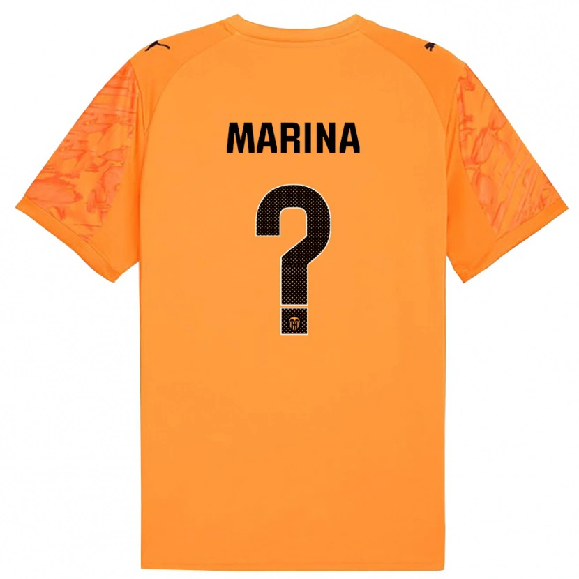 Danxen Kvinder Marina Llacer Muñoz #0 Orange Sort Målmandstrøje 2025/26 Trøje T-shirt
