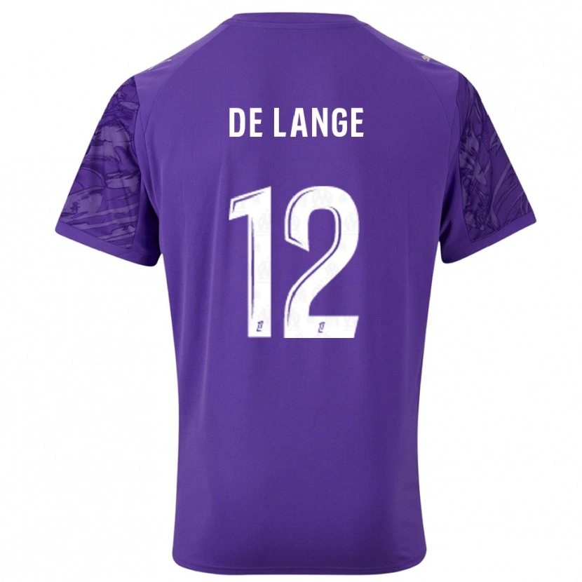 Danxen Kvinder Jeffrey de Lange #12 Lilla Hvid Målmandstrøje 2025/26 Trøje T-shirt