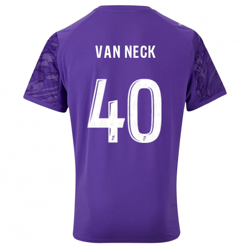 Danxen Kvinder Jelle Van Neck #40 Lilla Hvid Målmandstrøje 2025/26 Trøje T-shirt