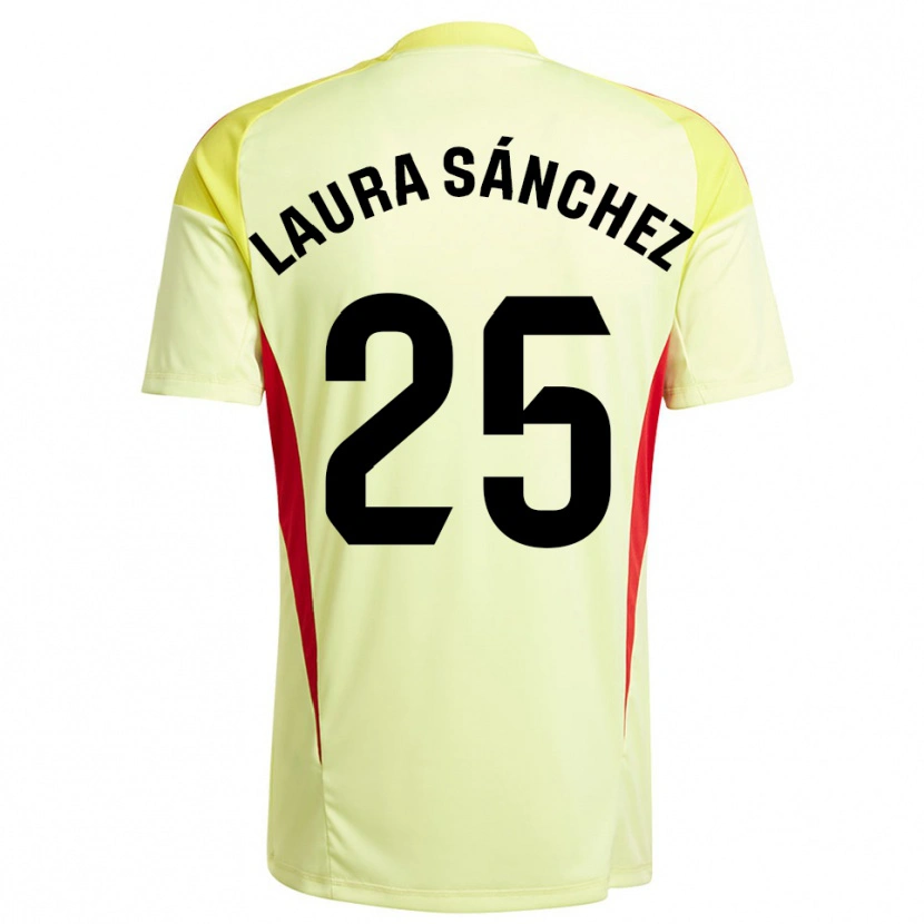 Danxen Kvinder Laura Sánchez Comuñas #25 Lys Gul Sort Målmandstrøje 2025/26 Trøje T-shirt