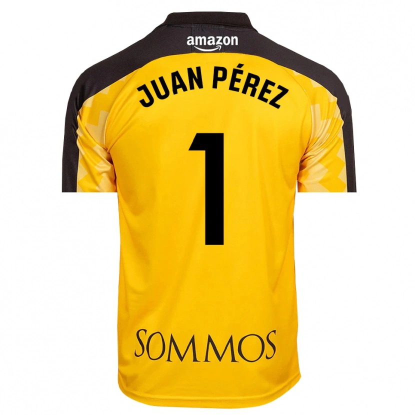 Danxen Kvinder Juan Pérez #1 Gul Sort Målmandstrøje 2025/26 Trøje T-shirt